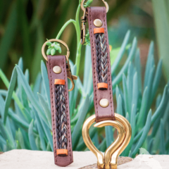 Leather Horsehair Keychain and Leather Horsehair Folding Hoof Pick