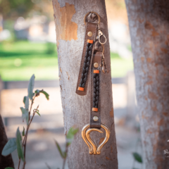 Leather Horsehair Keychain and Leather Horsehair Folding Hoof Pick