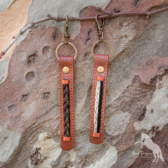 Leather Horsehair Keychain