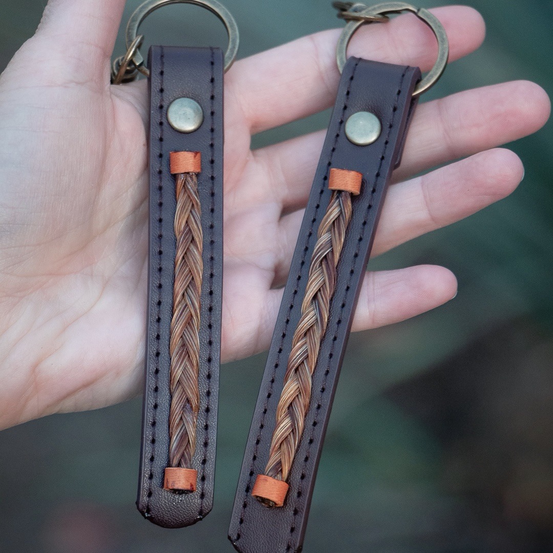 Custom Single Braid Leather Keychain - Image 5