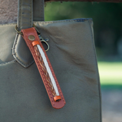 Leather Horsehair Keychain