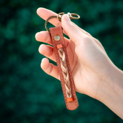 Leather Horsehair Keychain