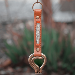 Leather Horsehair Clip-On Hoof Pick