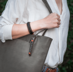 Leather Horsehair Keychain and Leather Horsehair Bracelet