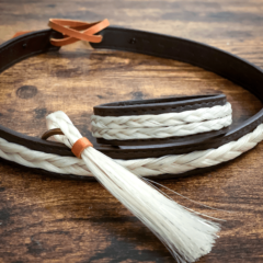 Leather Horsehair Bracelet, Leather Adjustable Horsehair Hat Band and Horsehair Tassel Keychain