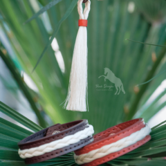 Leather Horsehair Bracelet and Horsehair Tassel Keychain